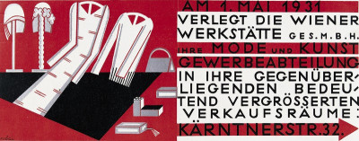 Umzugsanzeigeplakat der Wiener Werkstätte, © IMAGNO/Austrian Archives