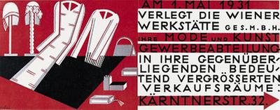 Umzugsanzeigeplakat der Wiener Werkstätte