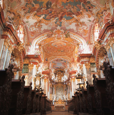 Innenansicht der Stiftskirche, Wilhering, © IMAGNO/Gerhard Trumler