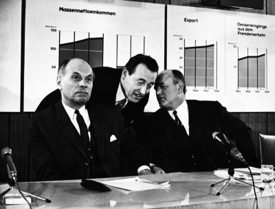 Withalm, Koren und Klaus bei einer Pressekonferenz, © IMAGNO/Nora Schuster