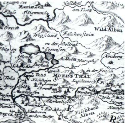 Landkarte des Gebietes (1561)