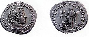 1 Denar - Kaiser ANTONIINVS IV. (Elagabal 218 - 222 n. Chr.)
