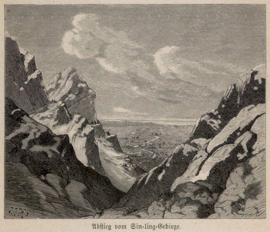 Illustration Abstieg vom Sin-ling-Gebirge