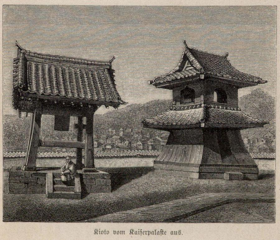 Illustration Kioto vom Kaiserpalaste aus