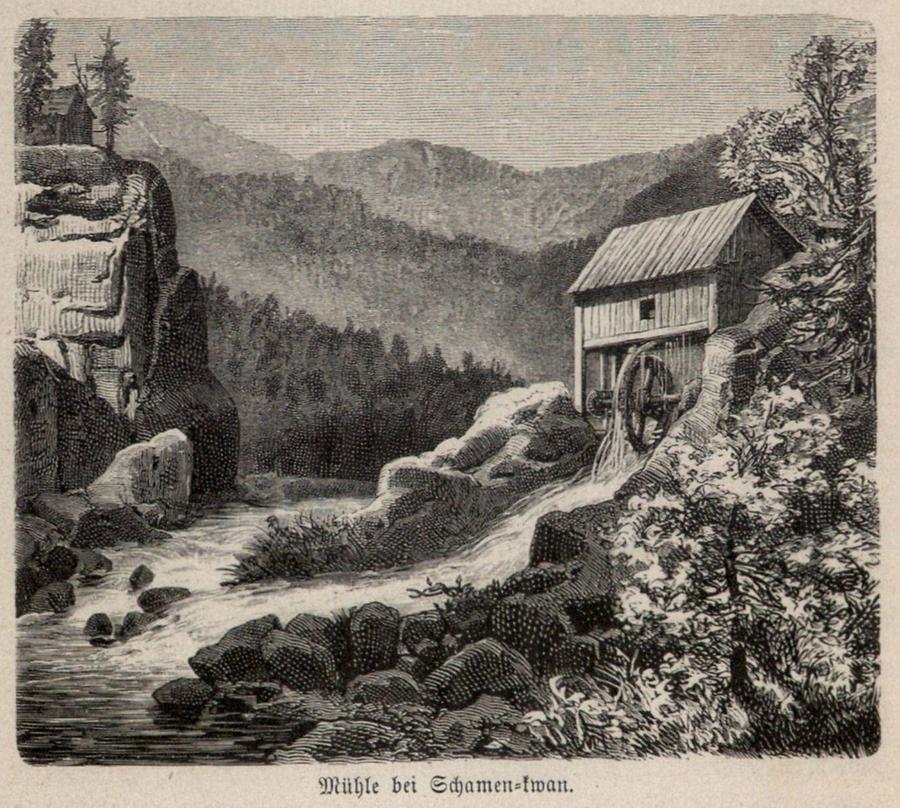 Illustration Mühle bei Schamen-kwan