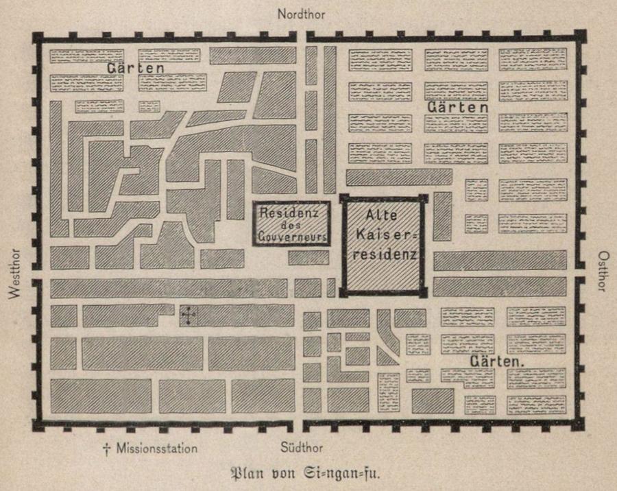 Illustration Plan von Si-ngan-fu