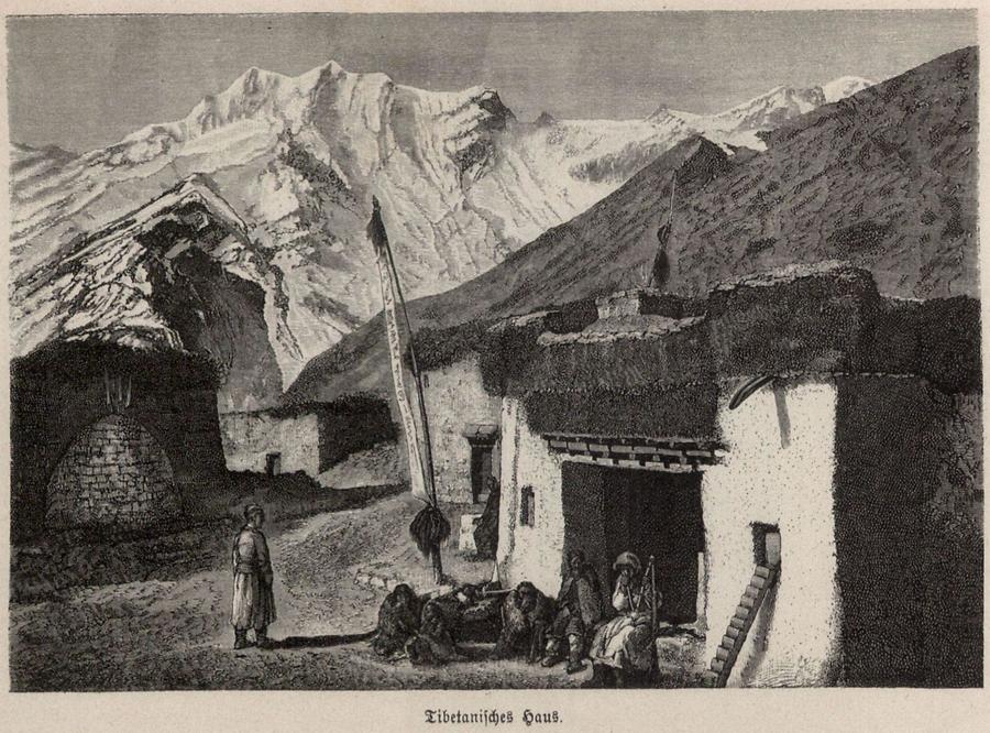 Illustration Tibetanisches Haus