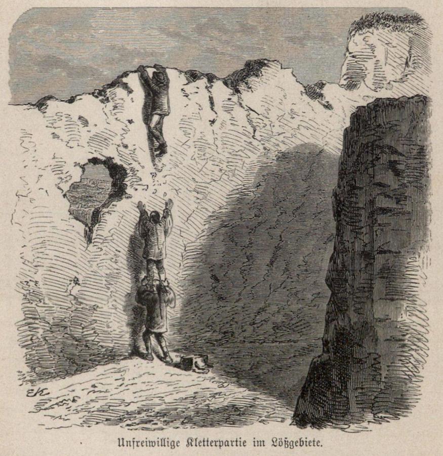Illustration Unfreiwillige Kletterpartie im Lößgebiete