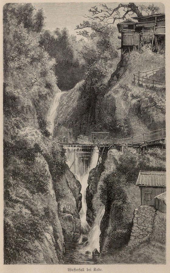 Illustration Wasserfall bei Kobe