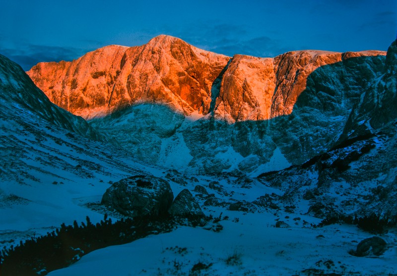 Letzte Wintersonne auf der oberene Dullwitz-Hochschwab Südwand