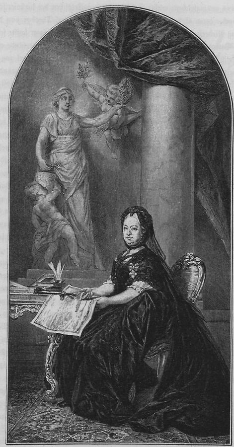 Illustration Maria Theresia als Witwe