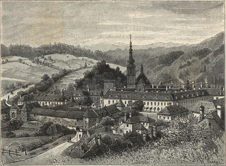Illustration Heiligenkreuz mit Kloster