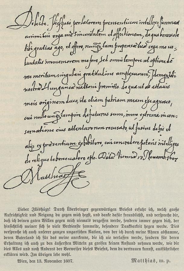 Illustration Brief von Matthias II.