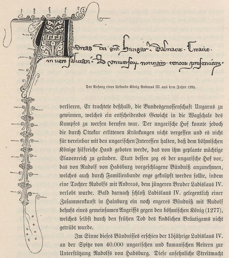 Illustration Urkunde König Andreas III.