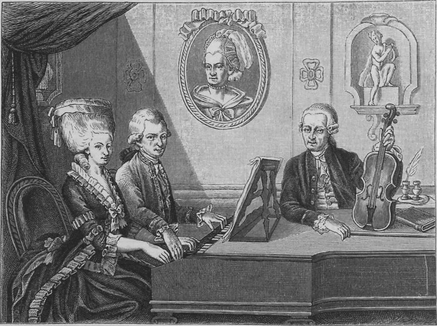 Illustration Leopold Mozart und Kinder