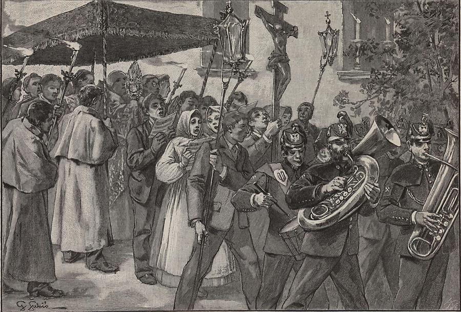 Illustration Achatius-Prozession