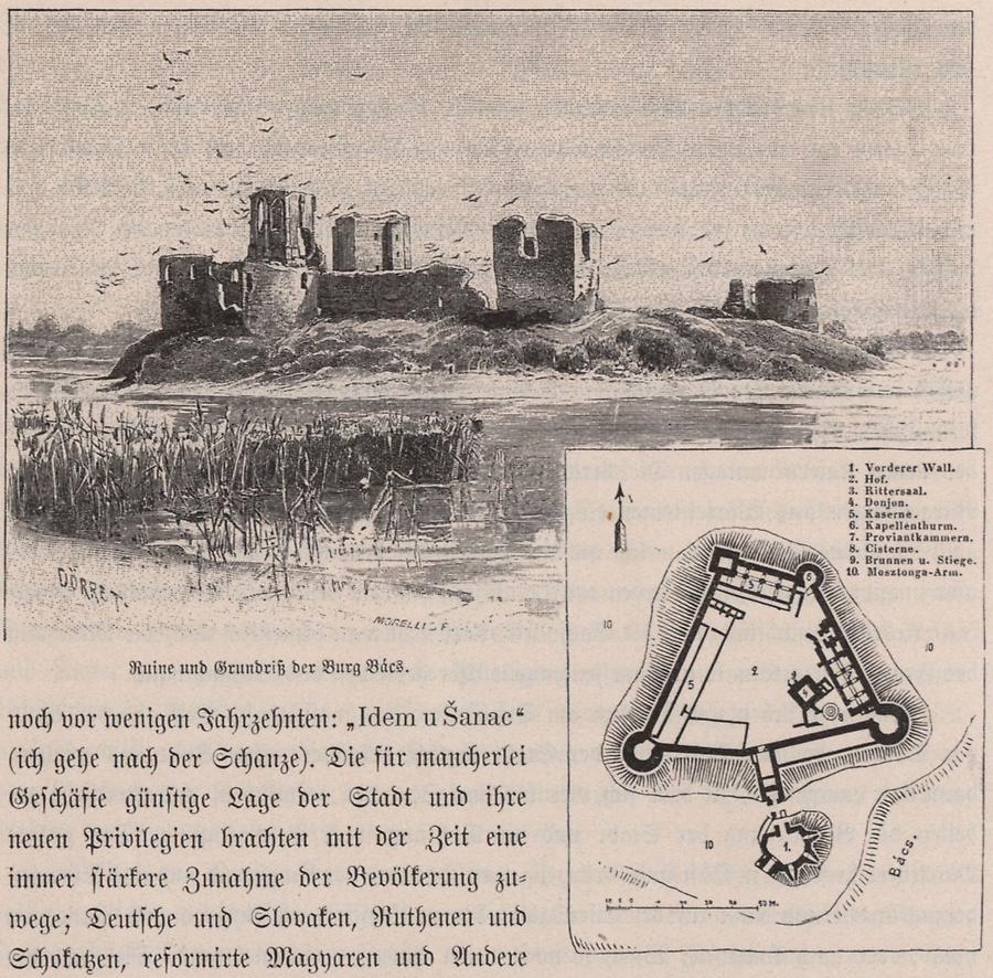 Illustration Ruine der Burg Bacs