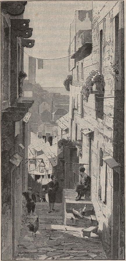 Illustration Kleine Gasse in Ragusa