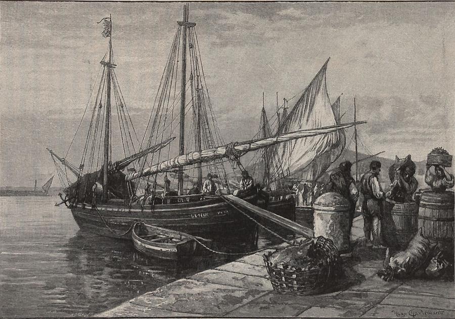 Illustration Schiffe bei Spalato