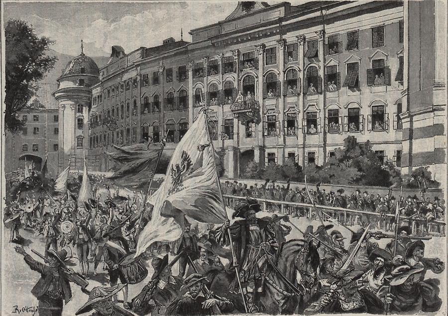 Illustration Festzug in Innsbruck 1863