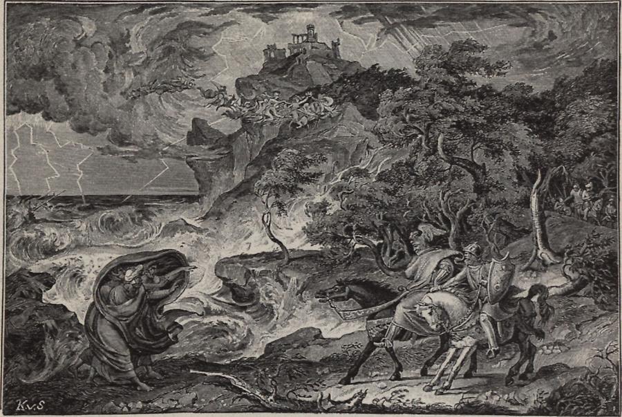 Illustration Macbeth und die Hexen