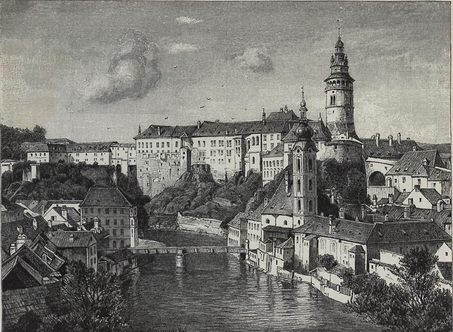Illustration Stadt und Schloss Krumau