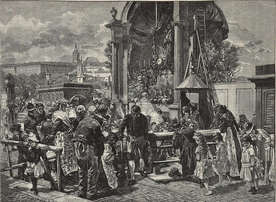 Illustration Johannisfest auf der Karlsbrücke