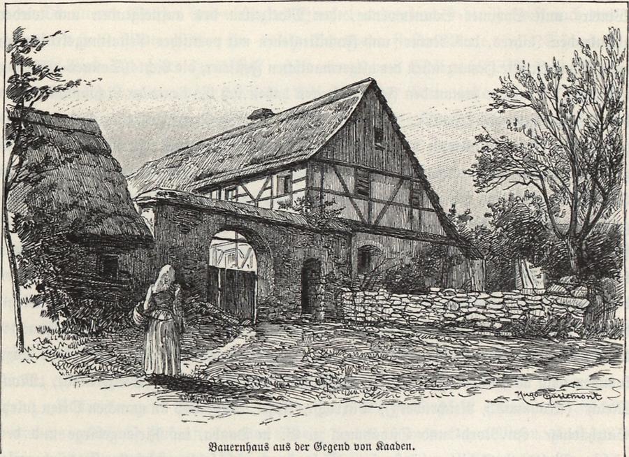 Illustration Bauernhaus bei Kaaden