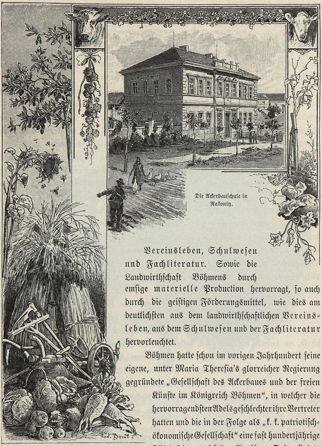 Illustration Ackerbauschule in Rakonitz