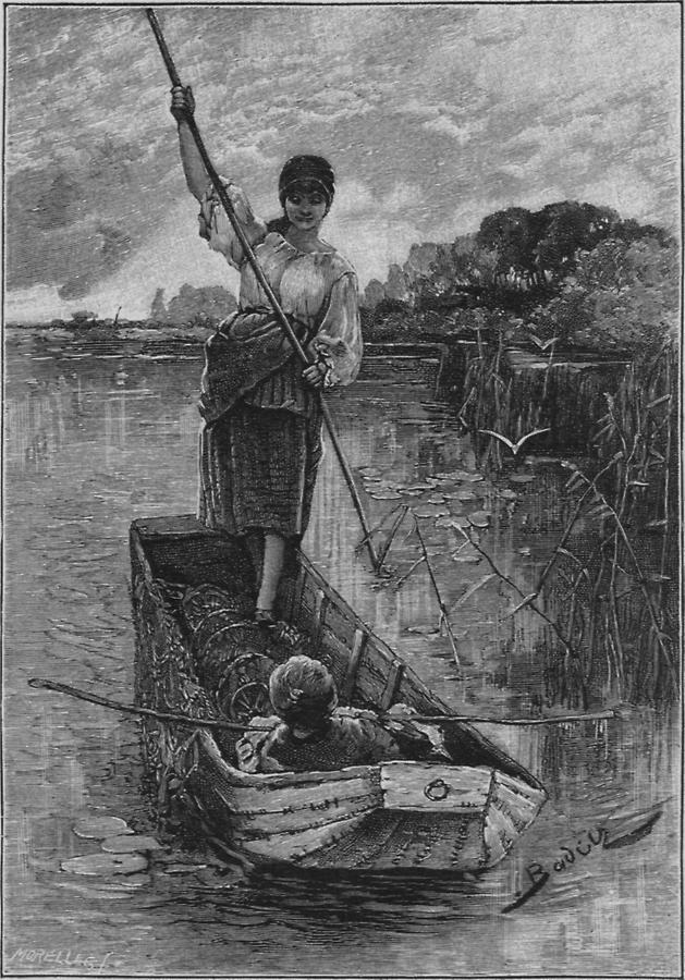 Illustration Junge Fischerfrau