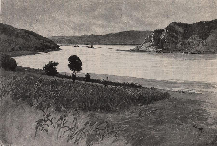 Illustration Donau bei Greben