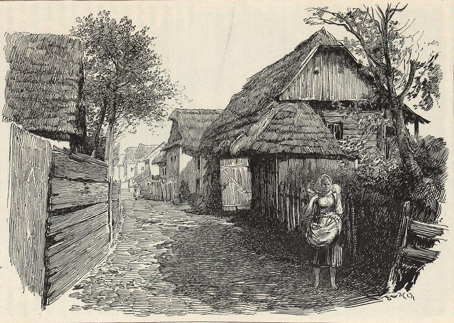 Illustration Dorfgasse von Komoran