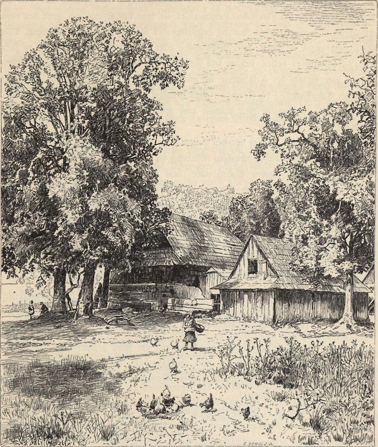 Illustration Bauernhof in Weichsel