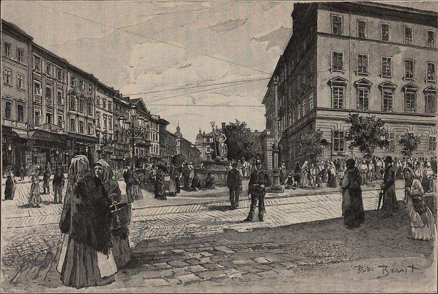 Illustration Ringplatz in Lemberg