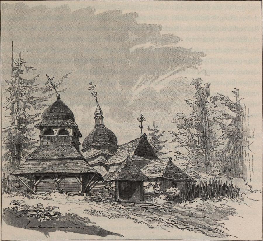 Illustration Holzkirche in Skorodyuce