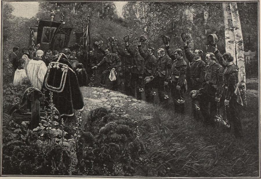 Illustration Begräbnis eines Bergmanns