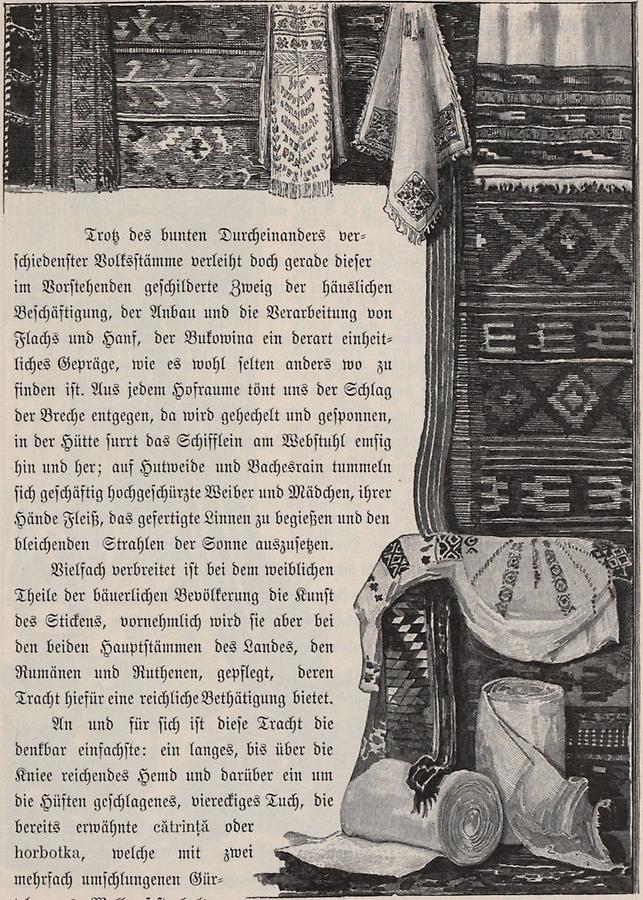 Illustration Häusliche Textil-Industrie