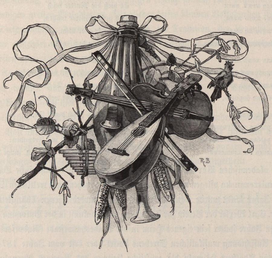 Illustration Dudelsack, Geige, Mandoline