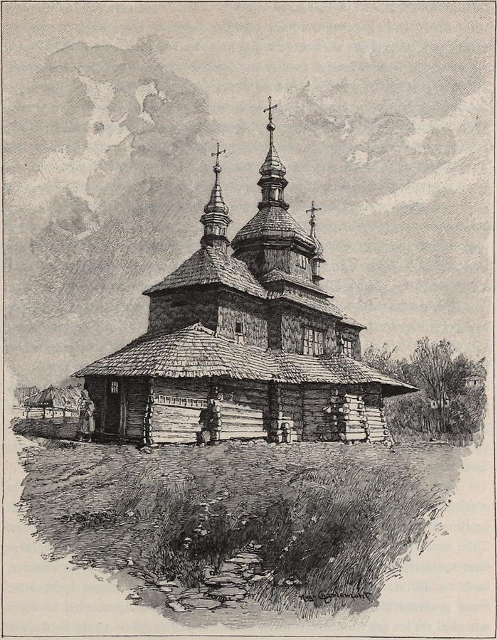 Illustration Holzkirche in Slobodzia-Komarestie