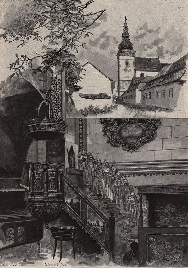 Illustration Kirche in Csetnek