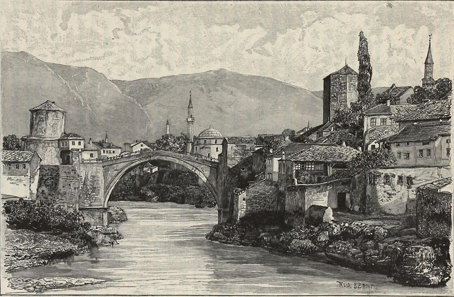 Illustration Brücke in Mostar