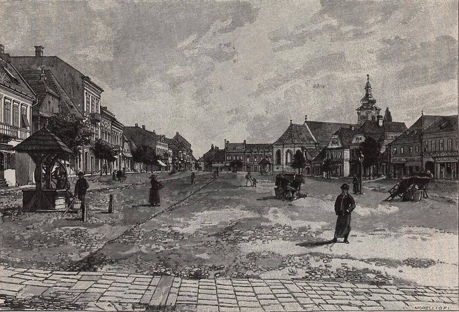 Illustration Marktplatz zu Kezdi-Vasarhely