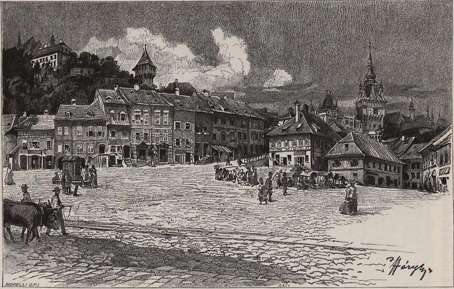 Illustration Hauptplatz in Schäßburg