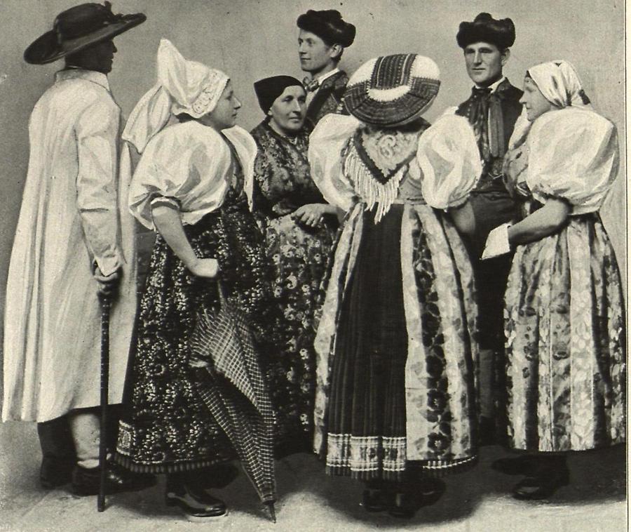 Illustration Nordmährische deutsche Volkstracht