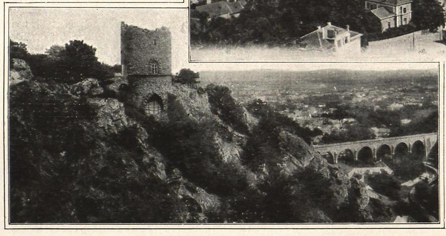 Illustration Der 'Schwarze Turm' und die Wiener Hochquellenleitung in Mödling