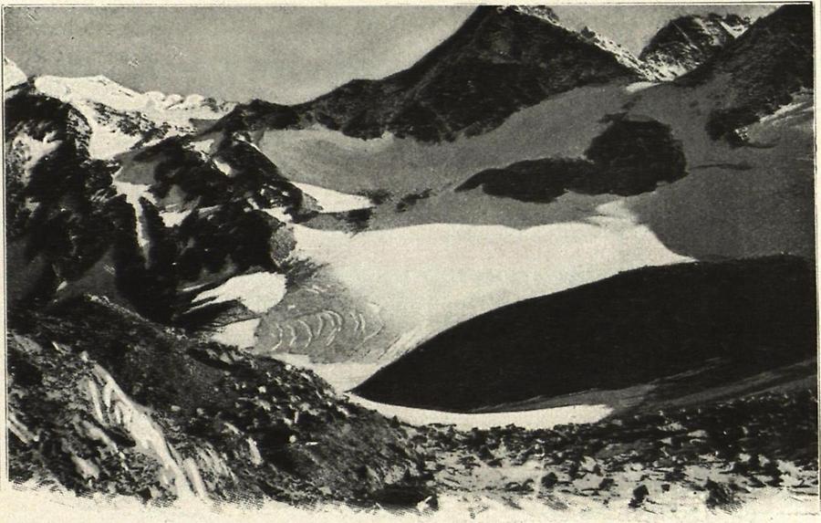 Illustration Goldberg und Goldberg-Gletscher auf dem Wege zum Hohen Sonnblick