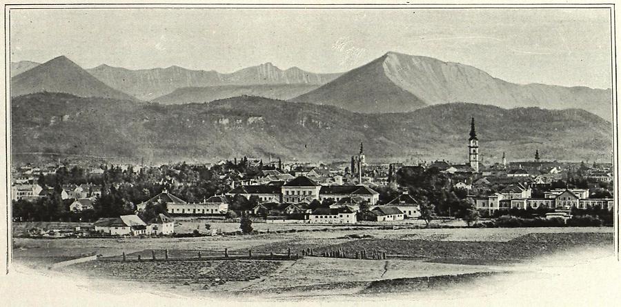 Illustration Panorama von Klagenfurt