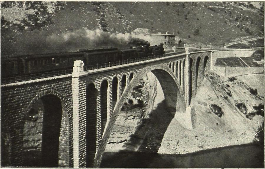 Illustration Eisenbahnbrücke über den Isonzo bei Salcano