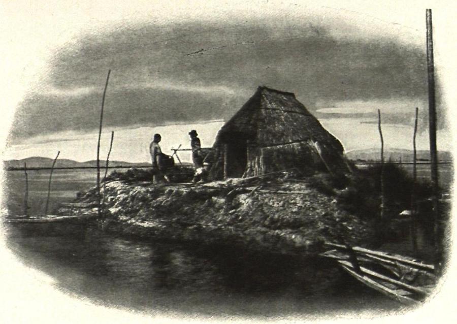 Illustration Fischerhütte Capanna di plocatore in den Lagunen