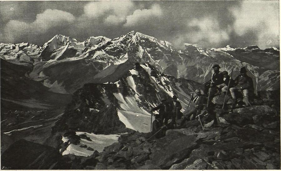 Illustration Blick auf die Königsspitze vom Tabarettakamm